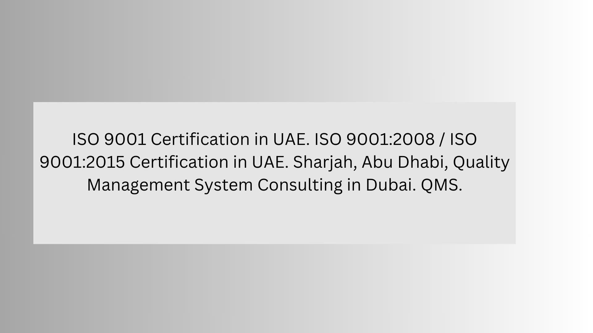 ISO 9001 Certification In UAE - ISO 9001 Certificate In Dubai