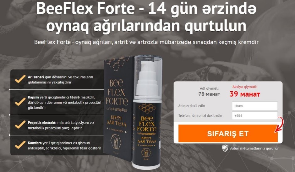 BeeFlex Forte: Təbii Birgə Rahatlıq Kremi (Azerbaijan)