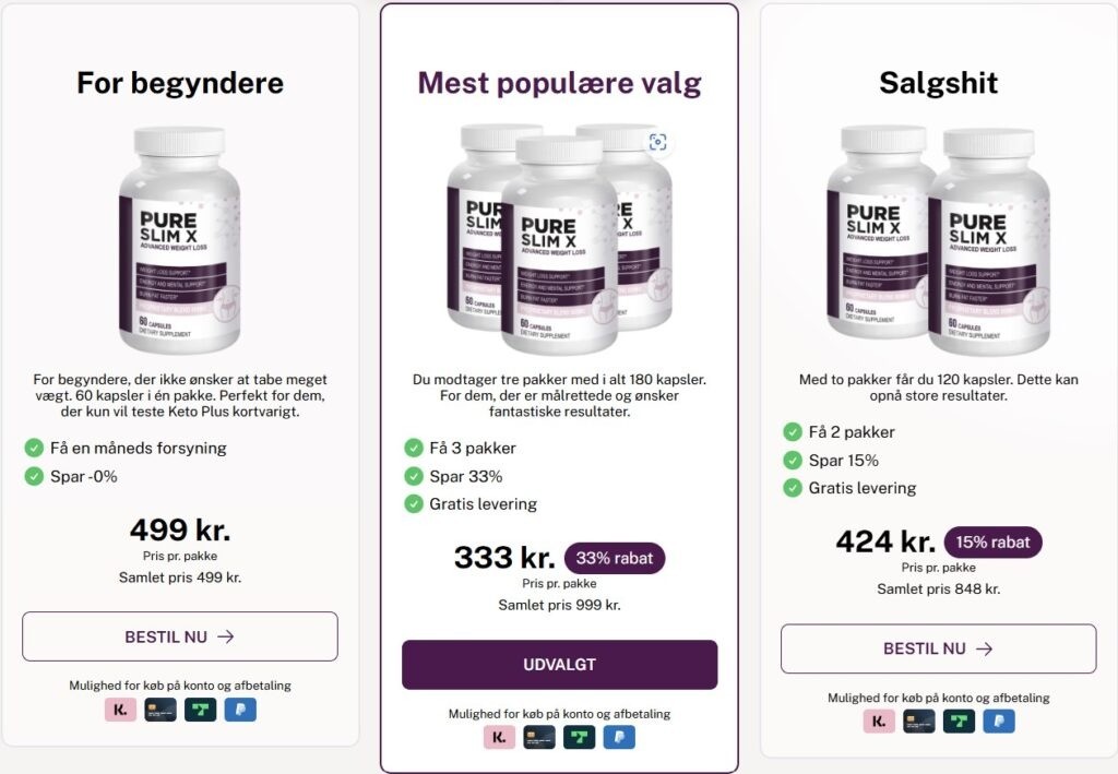 PureSlim X Danmark Naturlige ingredienser, pris og anmeldelse 2025