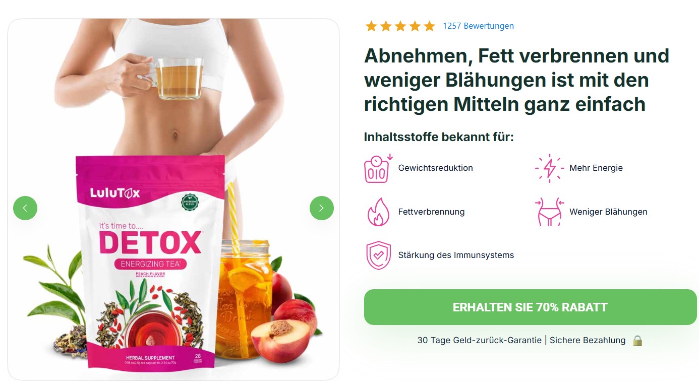 Lulutox Entgiftungstee Erfahrungsberichte - Lulutox Detox Tea bewertung, Lulutox tee erfahrungen