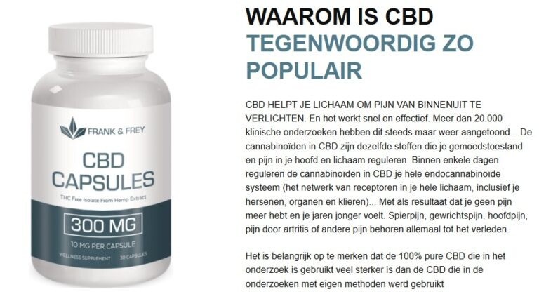Frank's CBD Nederland Review, ingrediënten, voordelen, aanbieding, prijs, website en klantgetuigenissen