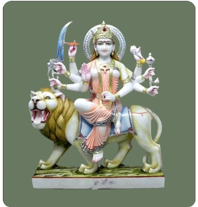 Invoke Strength and Serenity with a Beautiful Durga Marble Idol from Salvik